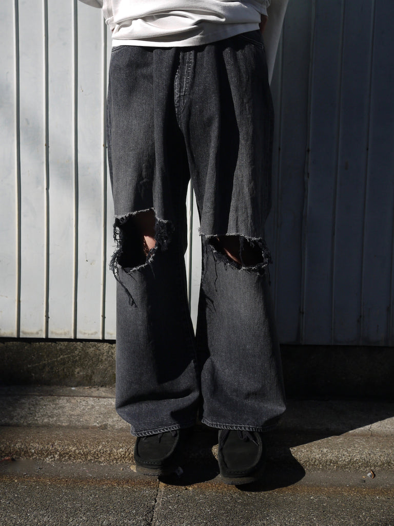 くすみ水色 JIEDA DAMAGE WIDE STRAIGHT DENIM | ccfl.ie