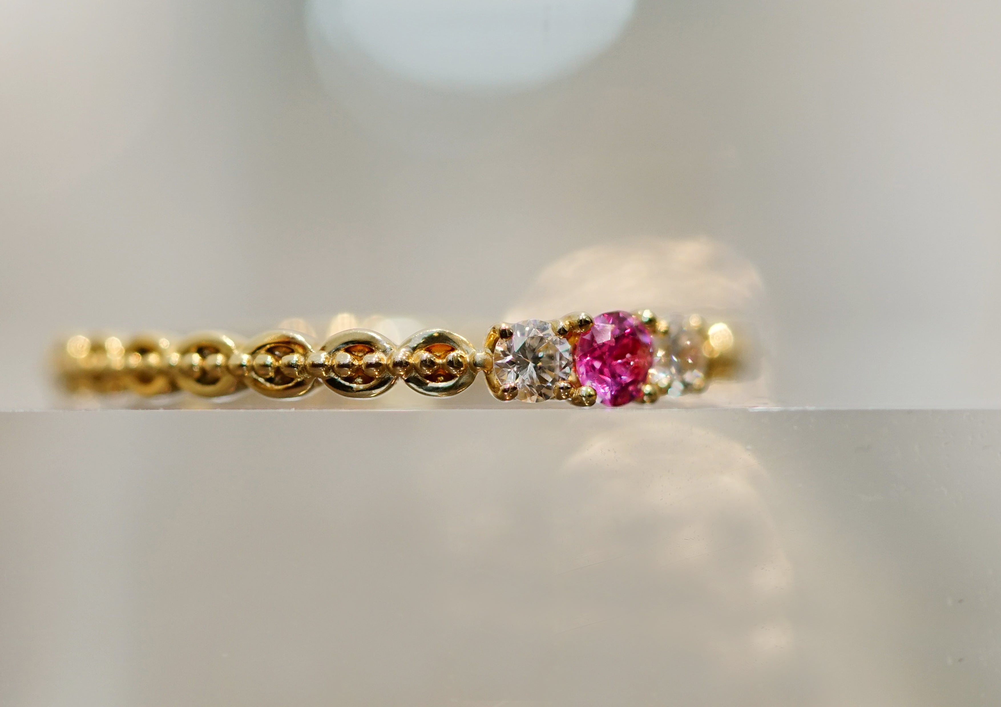 モリスルビー【公式】ルビーリングM17 K18YG Ruby 0.08ct /Dia0 ...