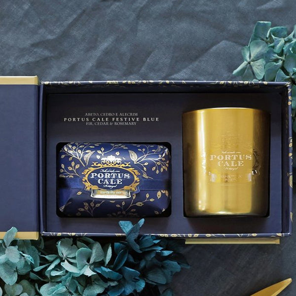 Castelbel｜Portus Cale Festive Blue Gift Set (Aromatic Candle+ Soap)