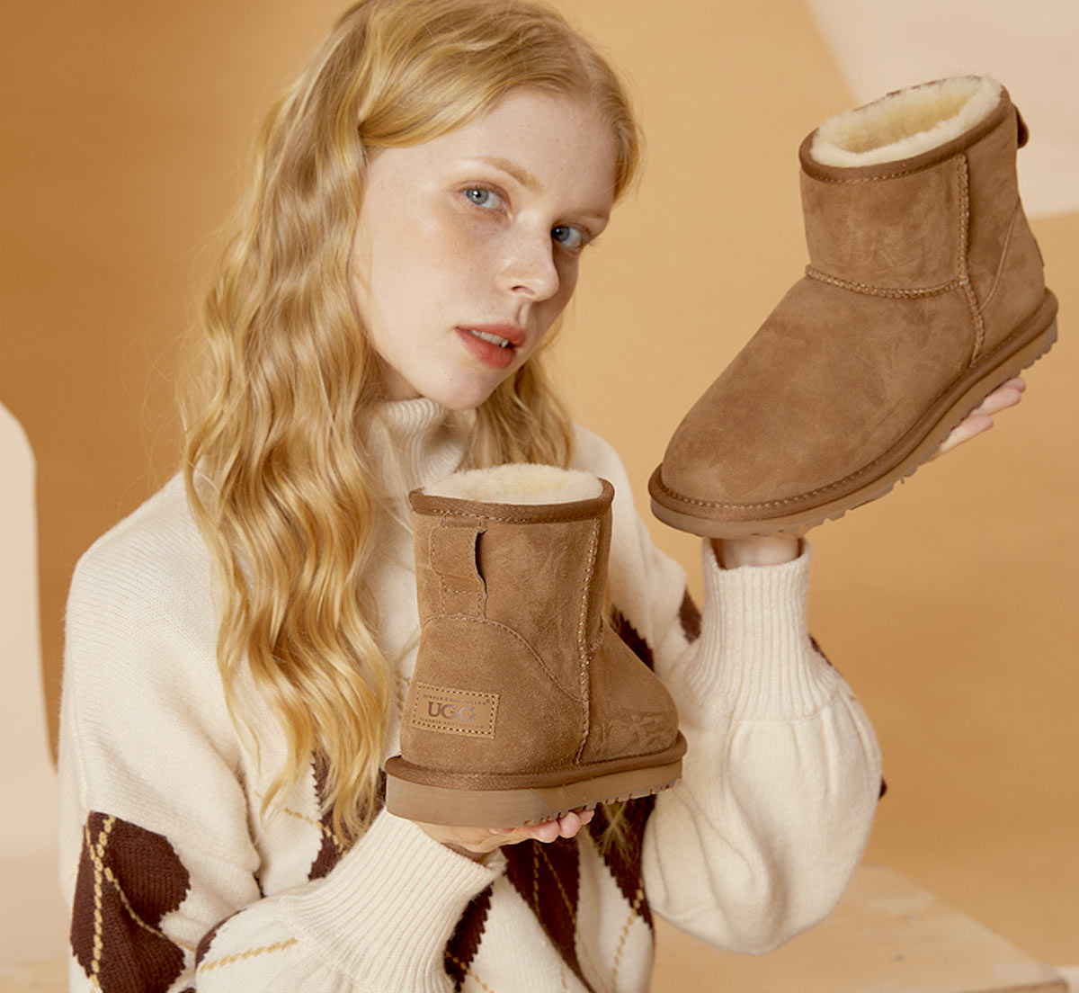 Woman Holding UGG Boots the Australian Iconic Product