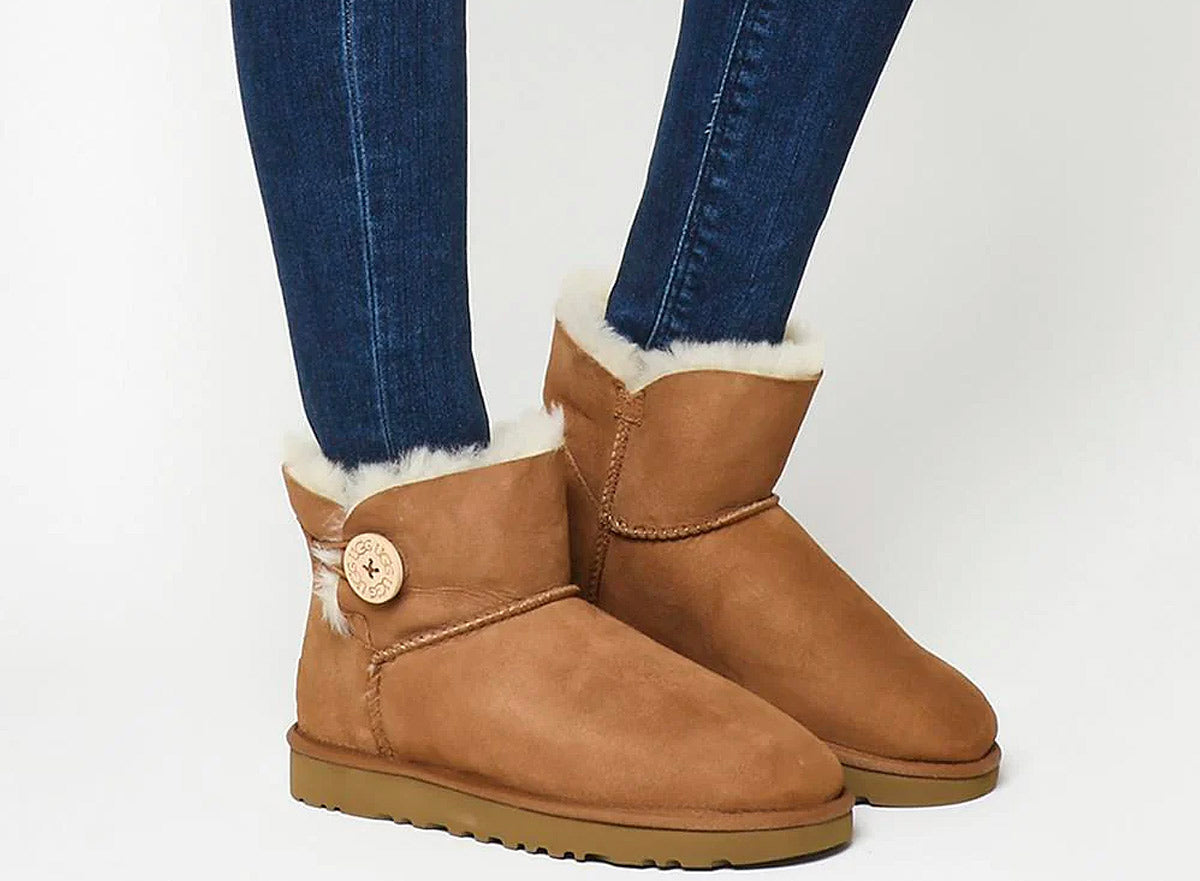 Mini Button UGG Boots Go Well with Denim Jeans