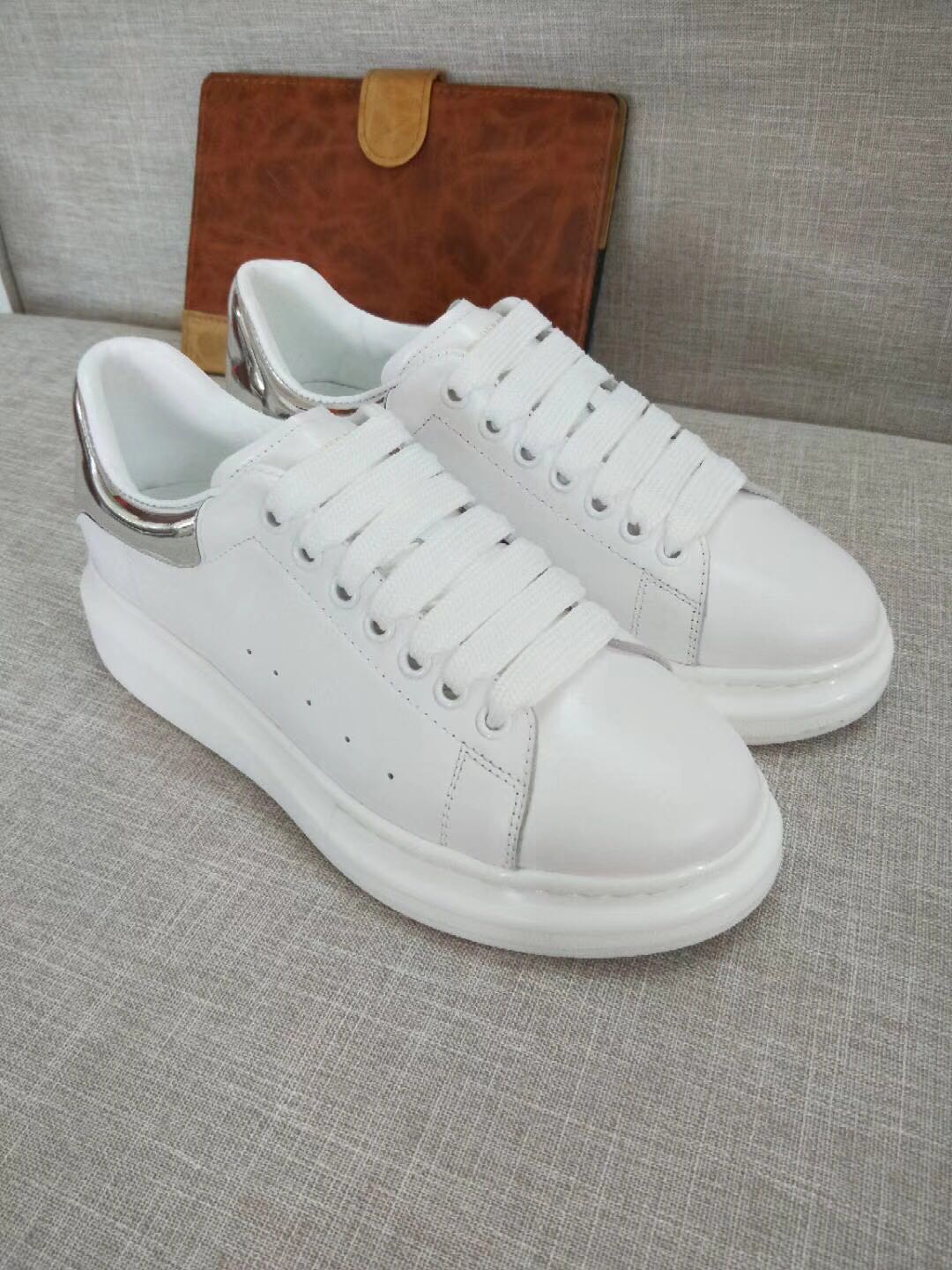 Alexander McQueen Women's Leather Fashion Lace-Up Sneakers Shoes