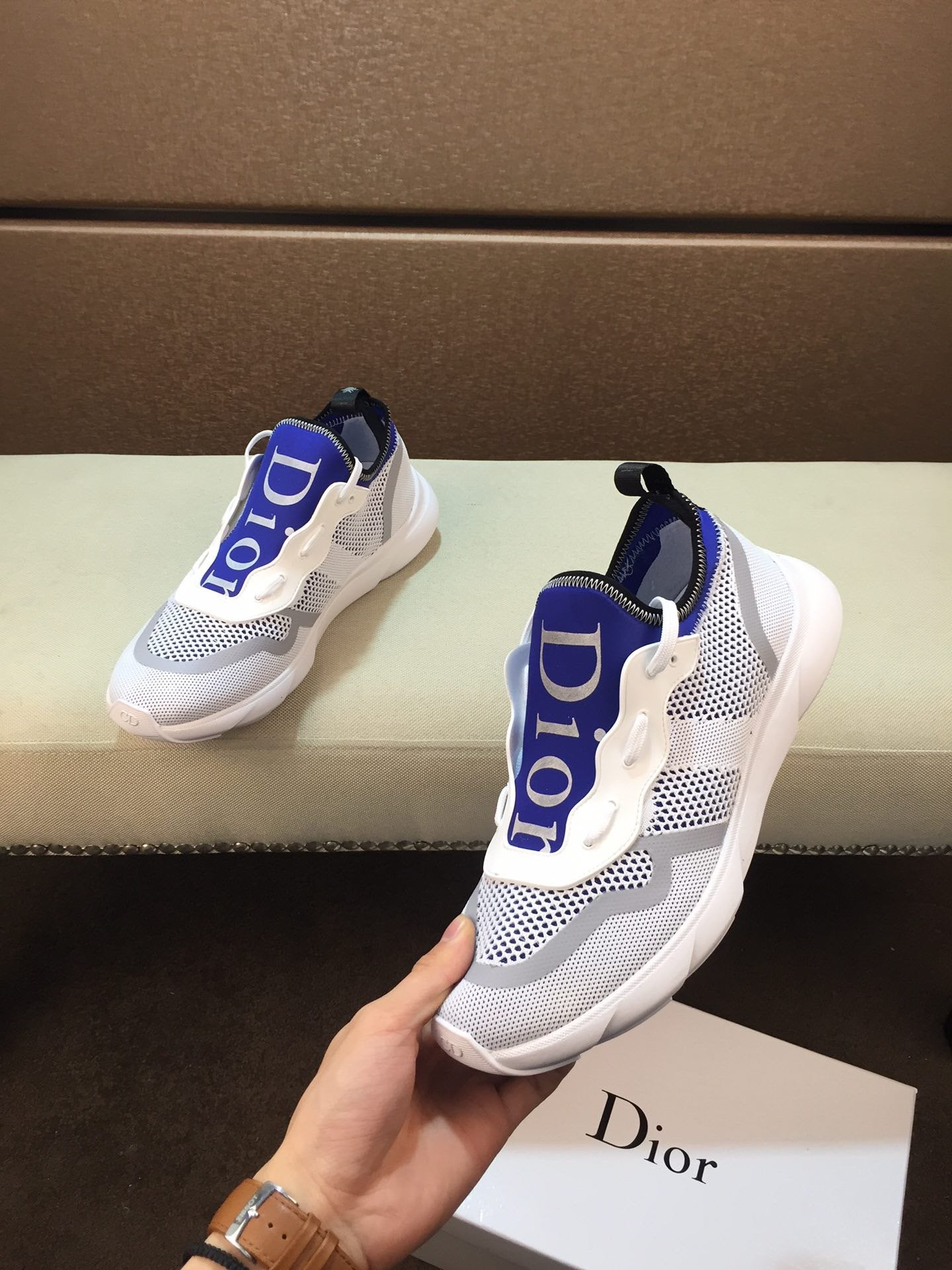 Dior Men's Leather Fashion Low Top Sneakers Shoes