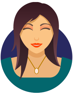Illustrated face with makeup
