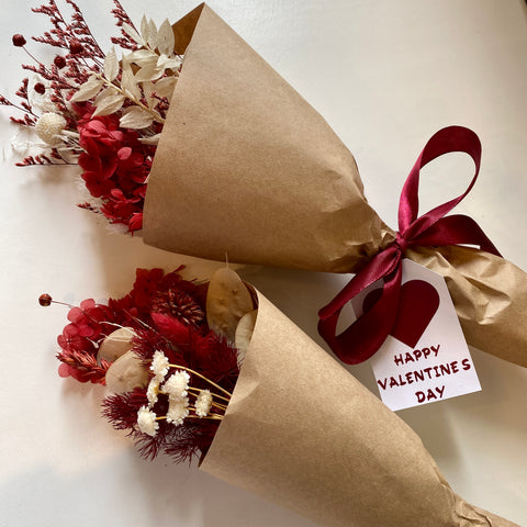 Red dried flower bouquets