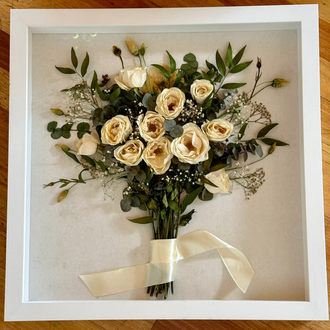 White bouquet preserved