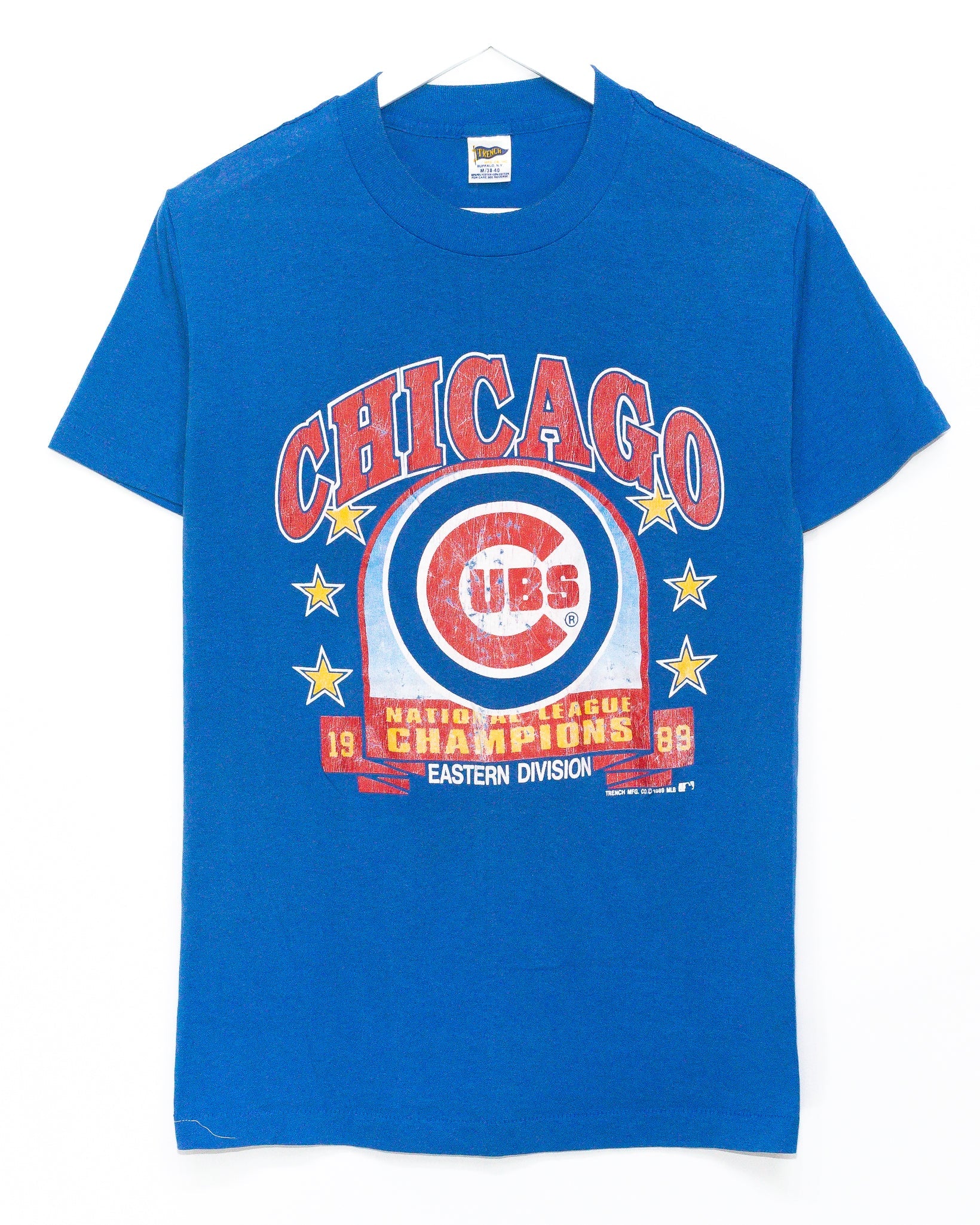 Vintage Chicago Cubs Trench T-Shirt Size Large Blue 1991 90s MLB