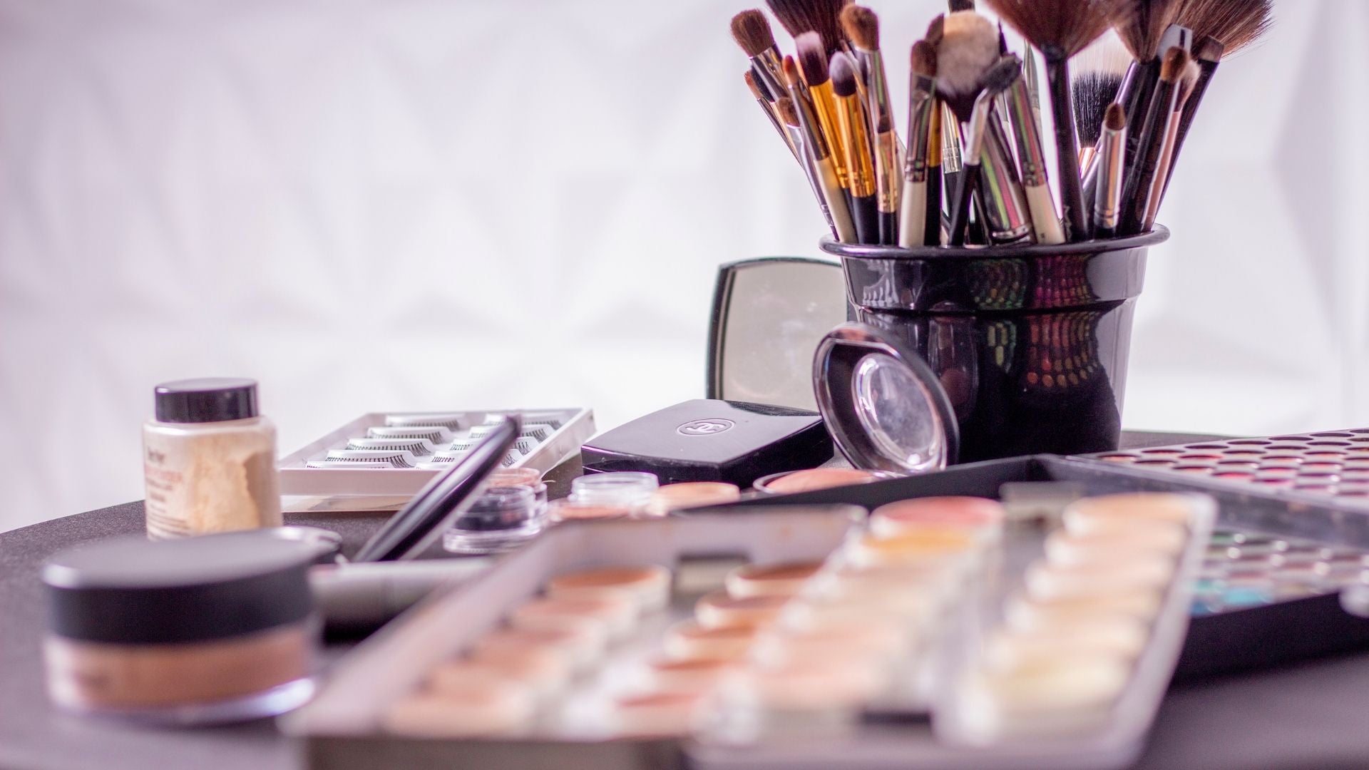 make up tools placed under the table