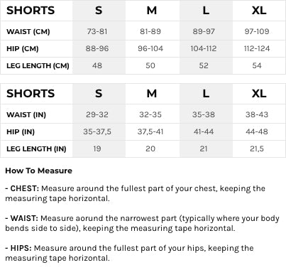 Travel Short Size Chart– BOL Football