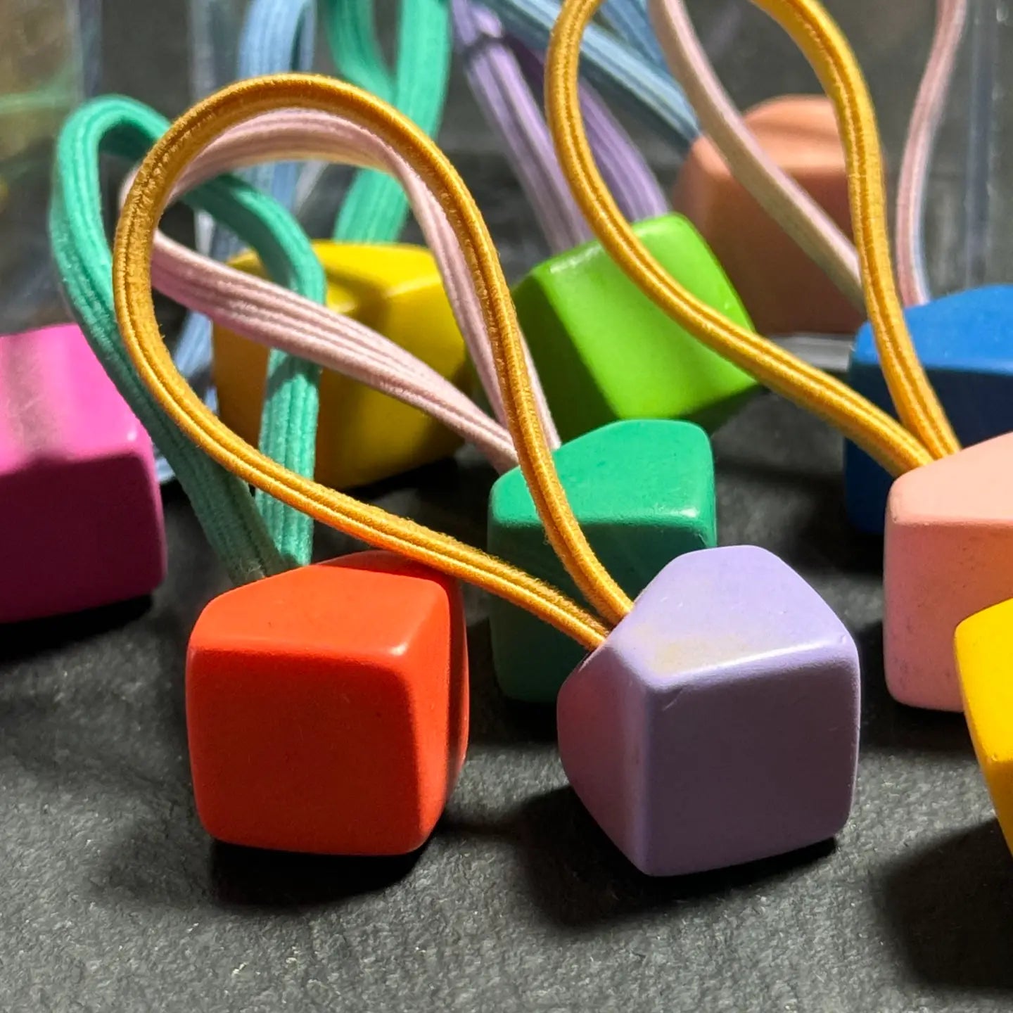 Cube Shape Hair Elastic 10pc Box Set
