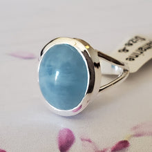 Load image into Gallery viewer, Natural Cab Aquamarine Ring, Aquamarine  Ring, Solid Silver Ring, Silver Ring, Unique Ring, Women Ring, Handmade Ring, Gift For Her
