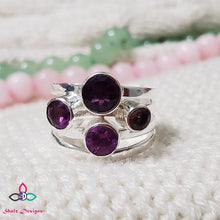 Load image into Gallery viewer, Faceted Amethyst Ring, Amethyst Ring, Anniversary Ring, 925 Silver Ring, Gift For Her, Christmas Gift Idea, For Her, Ring Size 6US, Z914
