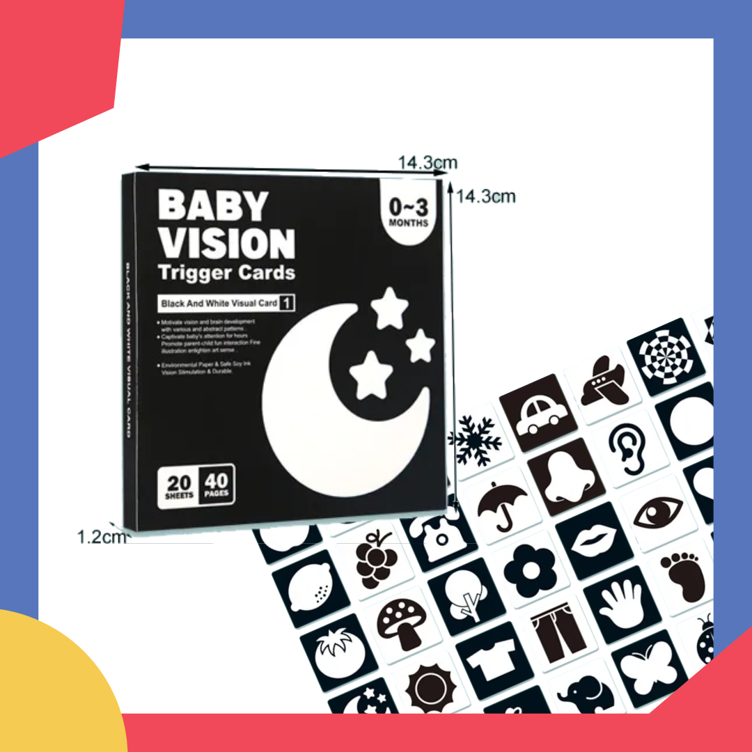 Cartes de stimulation visuelle pour bébé, 16 pcs noir blanc coloré double  face haute carte de contraste, nouveau-né nouveau-né jouet de développement  du cerveau activité d'apprentissage Sen