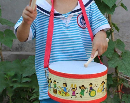 Tambour avec paire de baguettes éveil musical Montessori 