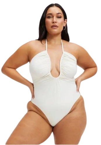 Plus Size Freshwater Cutout Knotted One-Piece Swimsuit