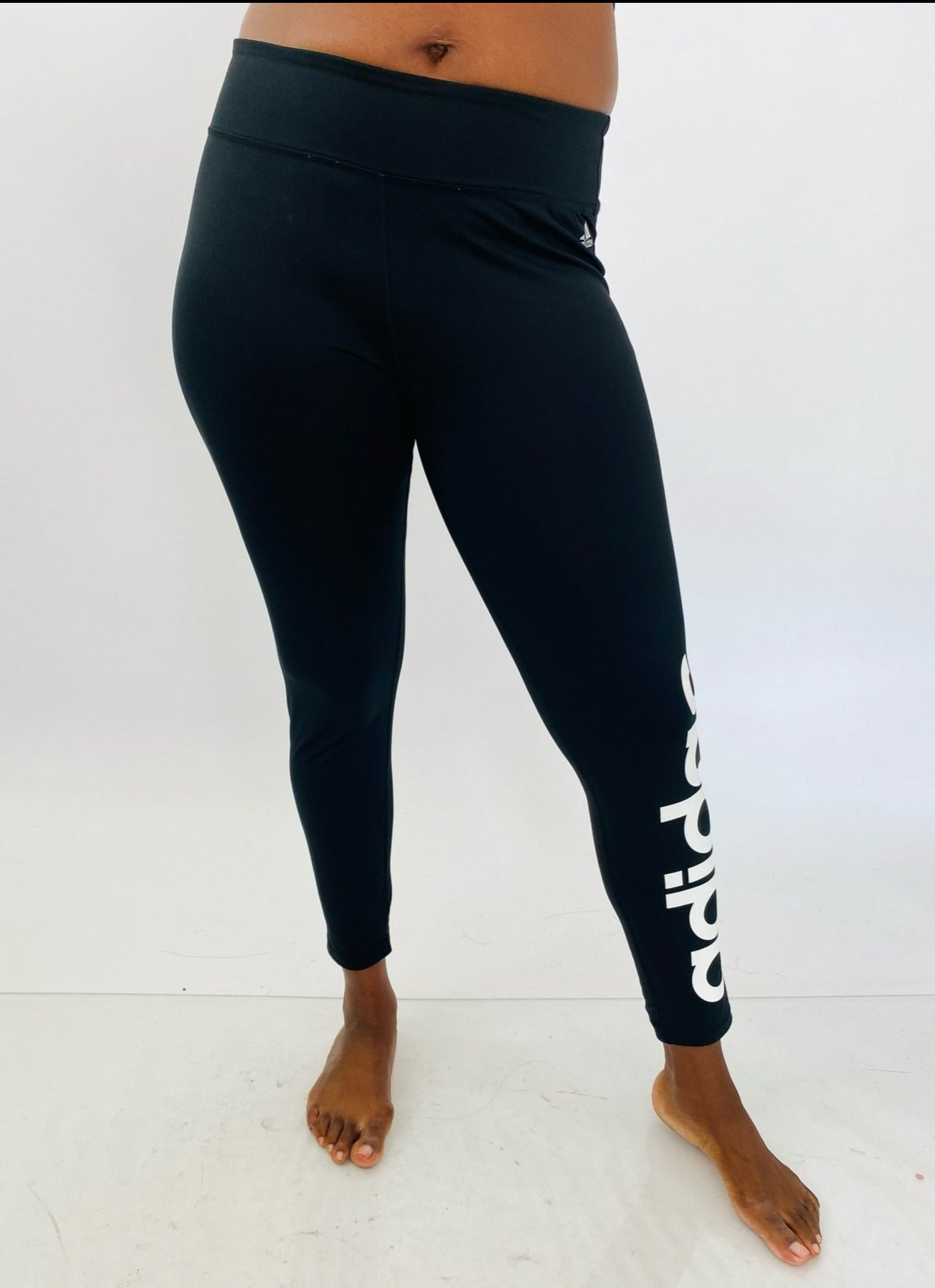 Adidas Leggings with "Adidas" Leg Graphic, The Plus Bus Boutique