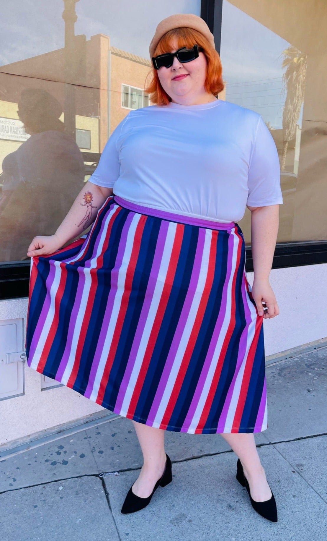 striped skirt plus size