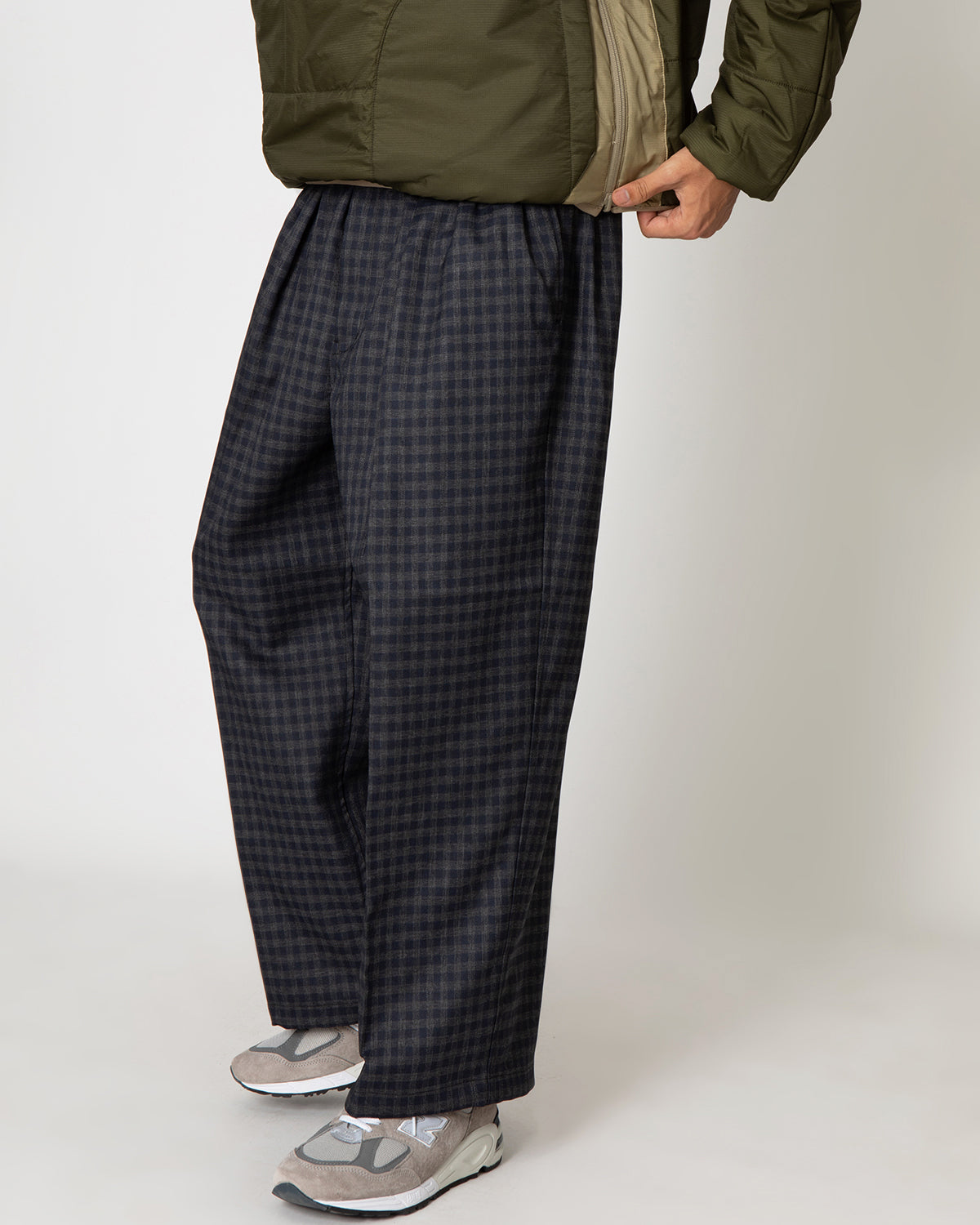 TECH WIDE EASY 2P TROUSERS PLAIDS