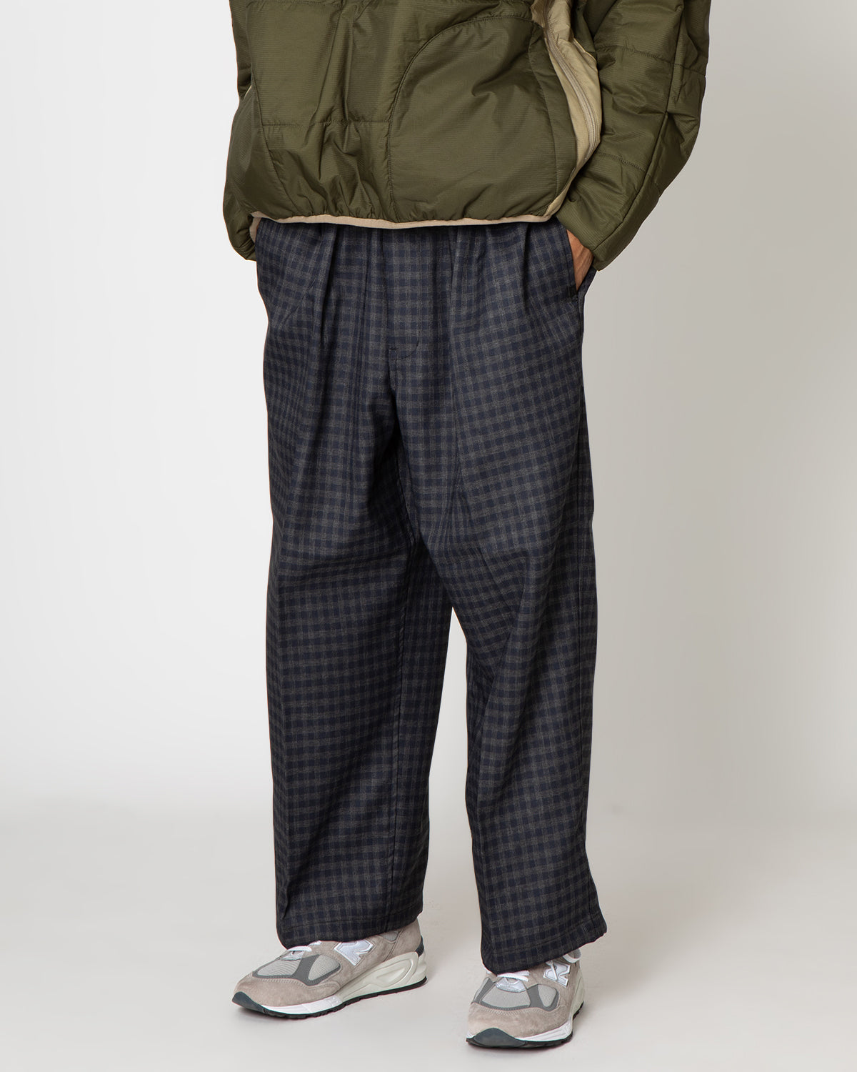 TECH WIDE EASY 2P TROUSERS PLAIDS