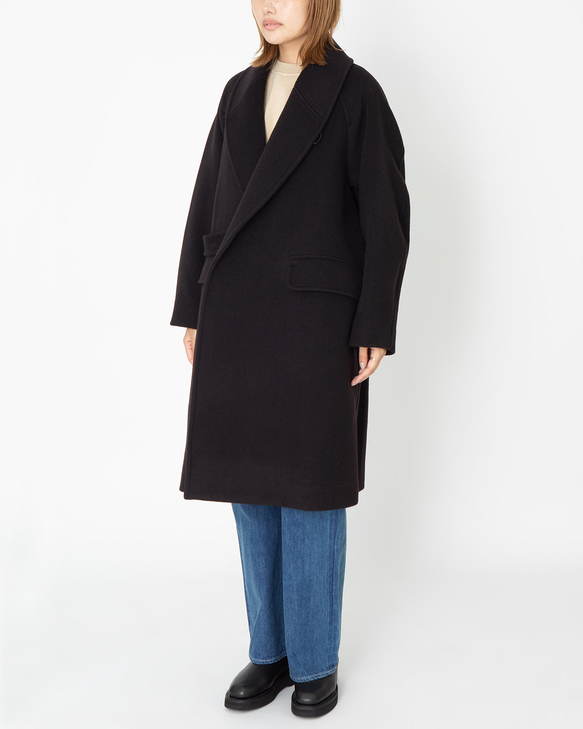 blurhms Wool Cashmere Shawl Coat - アウター