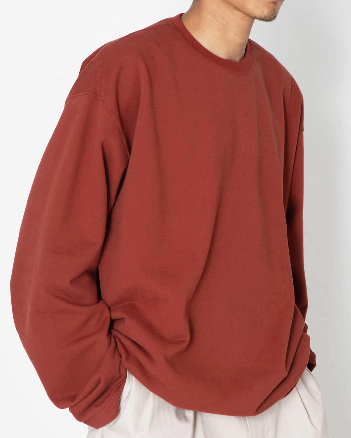 海外 COMPACT TERRY ROLL UP SLEEVE CREW NECK ecousarecycling.com