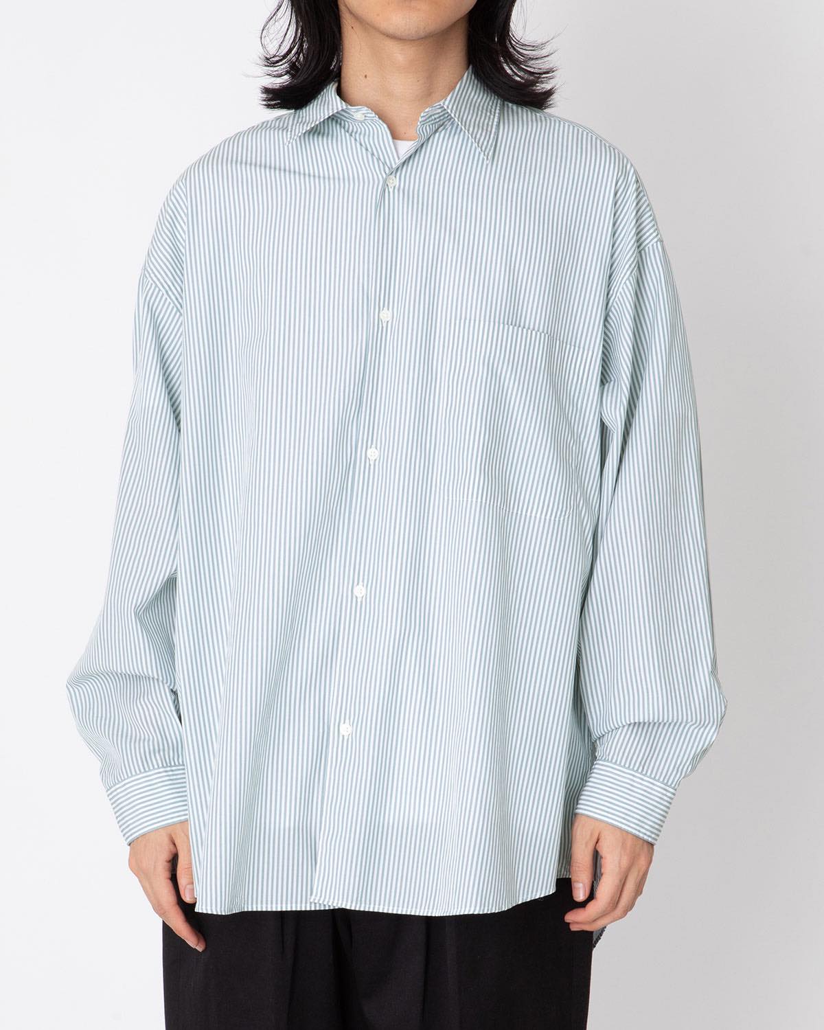 BROAD STRIPE L/S OVERSIZED REGULAR COLLAR SHIRT