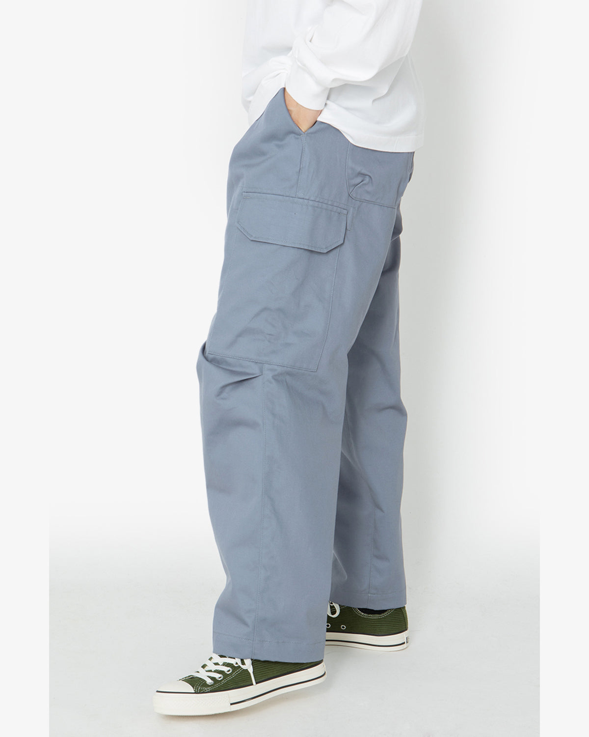 ポンパドー ビター POLYPLOID CARGO TUCK PANTS C BLUE - ワークパンツ