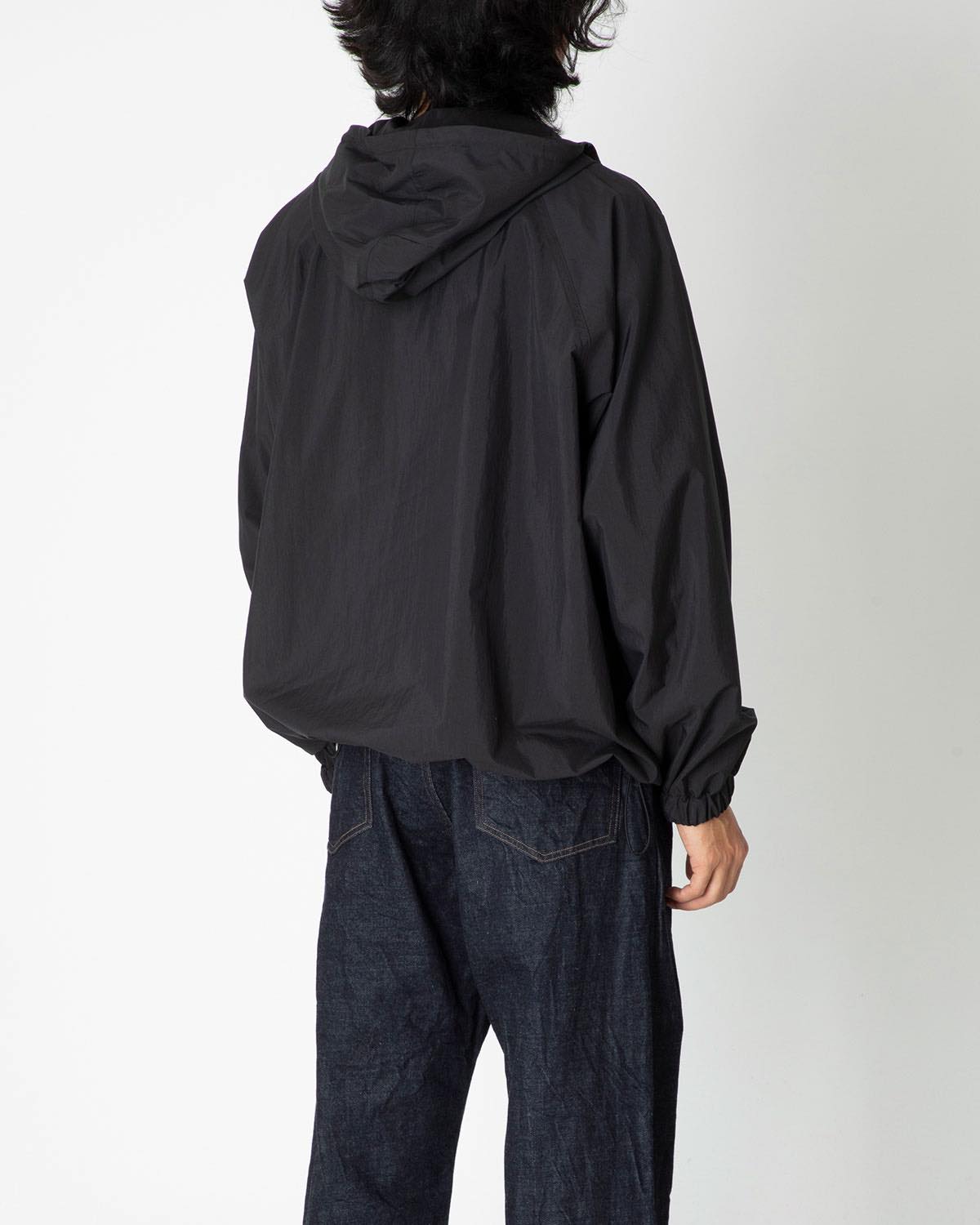 WASHED COTTON NYLON WEATHER HOODED ZIP P/O