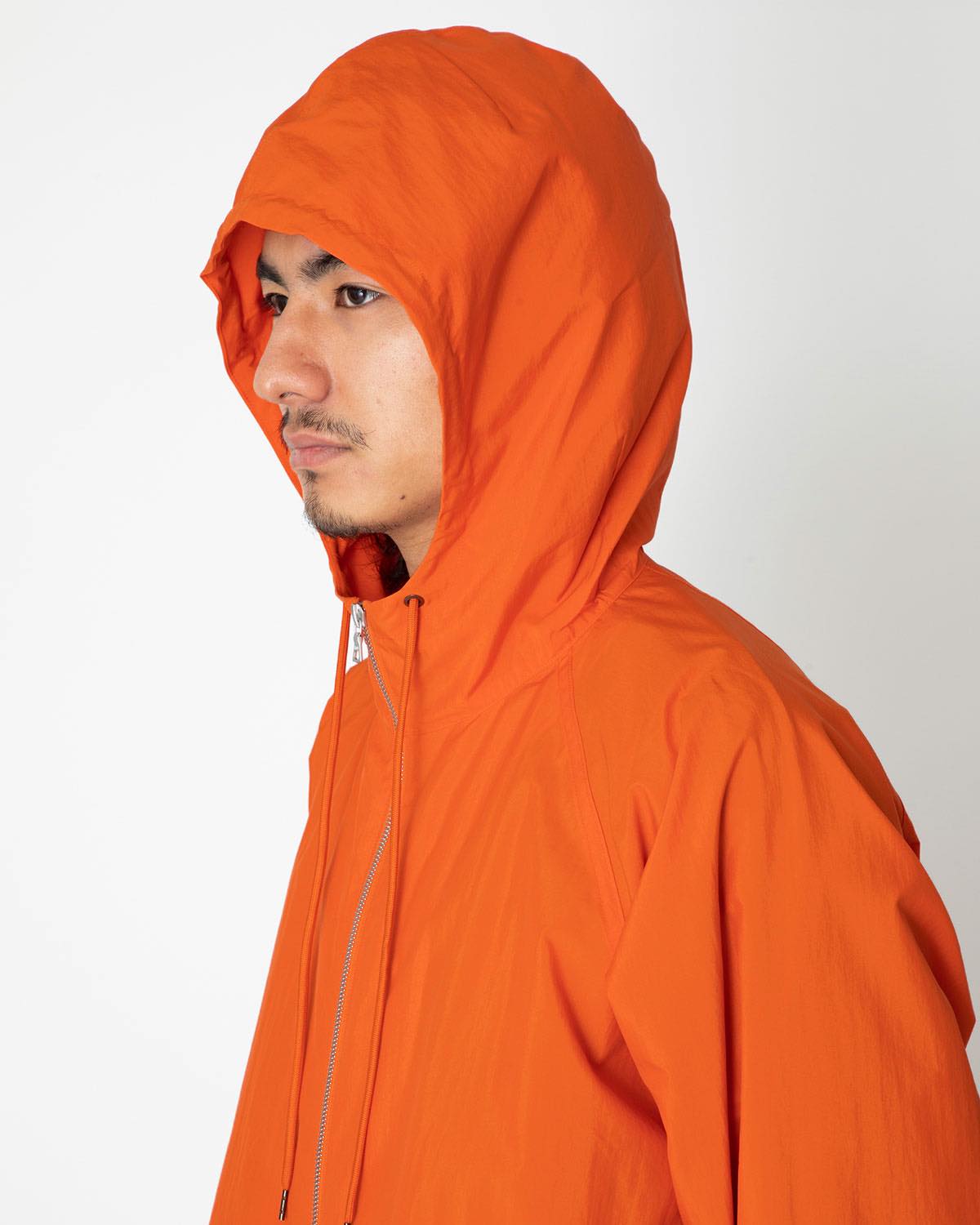 WASHED COTTON NYLON WEATHER HOODED ZIP P/O