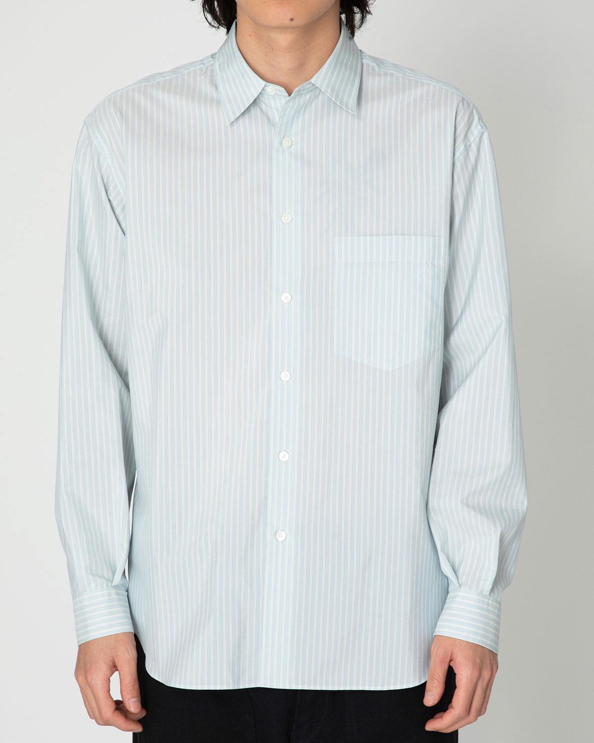 セット送料無料 AURALEE / FINX POLYESTER STRIPE SHIRT - 通販