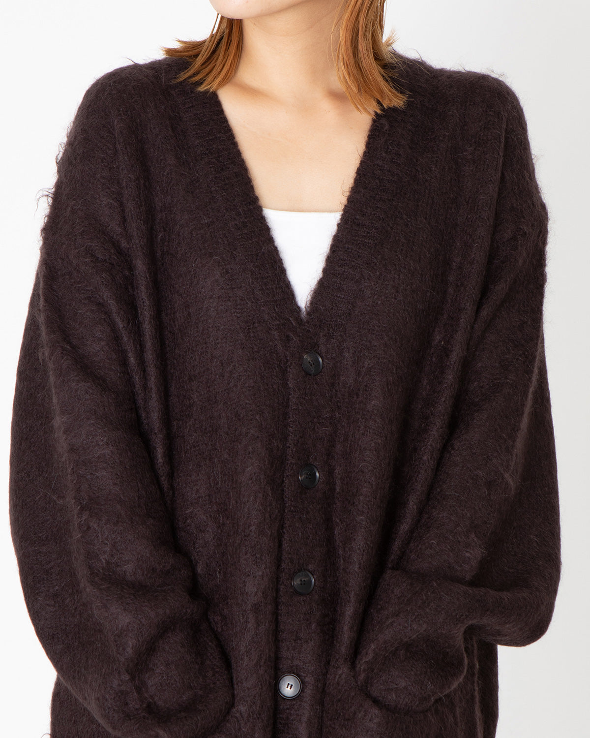 BRUSHED SUPER KID MOHAIR KNIT CARDIGAN equaljustice.wy.gov