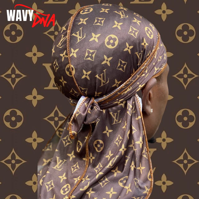 Silky Blue/Gold LV Durag