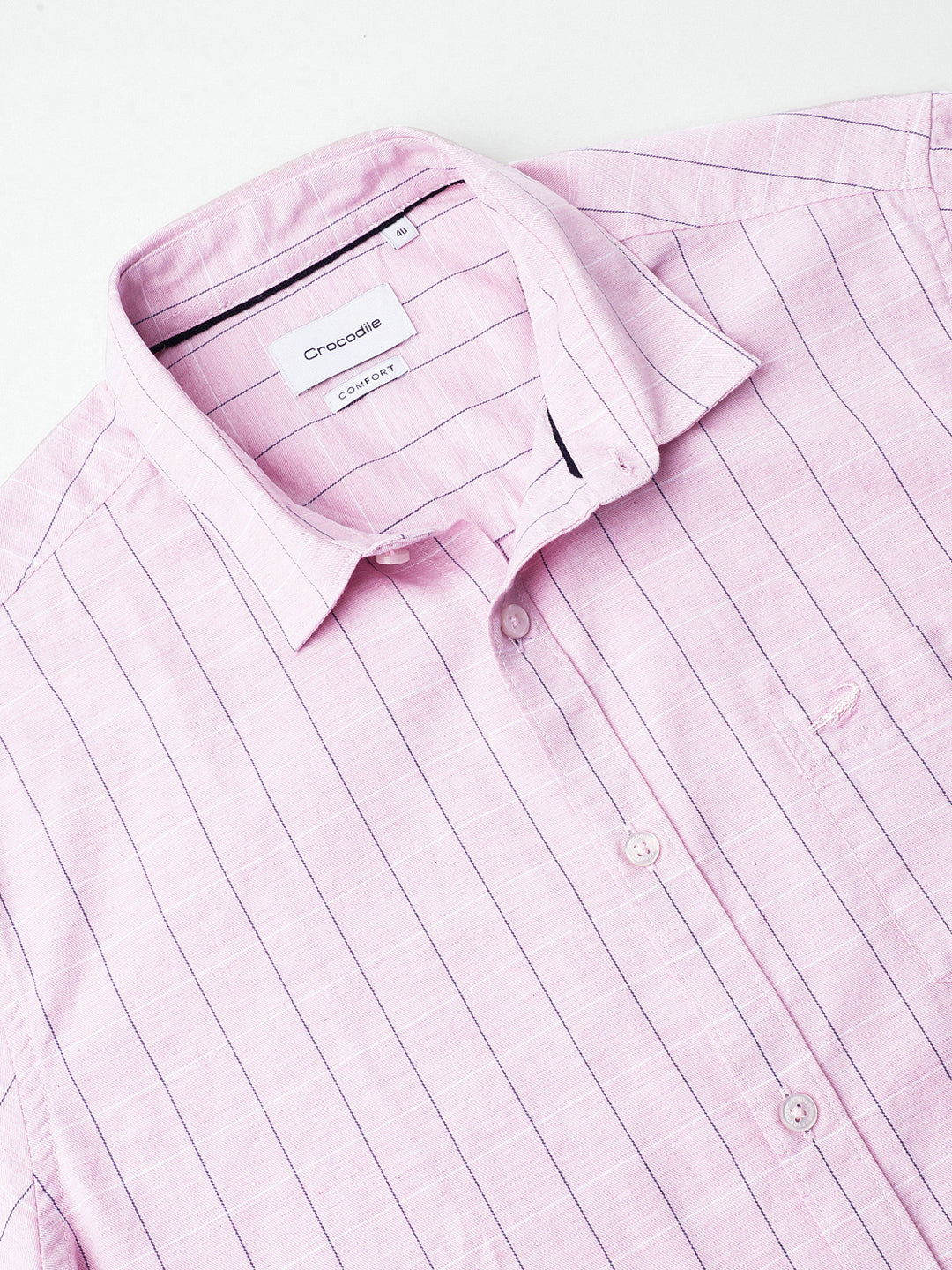 Pink Checked Half Sleeve 100% Cotton Shirt