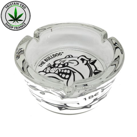 Cendrier Verre Bulldog blanc | tristancbd.com®