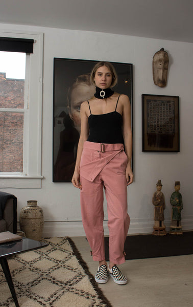 JW Anderson Pink Fold Front Utility Trousers sz 2 – Clips Archive