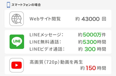 100GBデータ使用量の目安