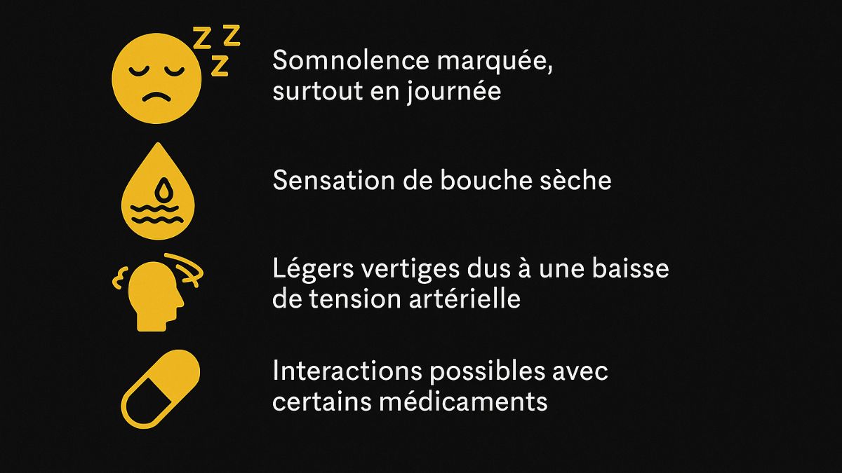infographie sur les effets secondaires du CBN