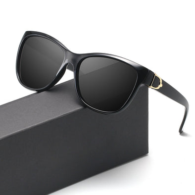 2023 New Luxury Brand Black Oversized Shades Lady Refined Design