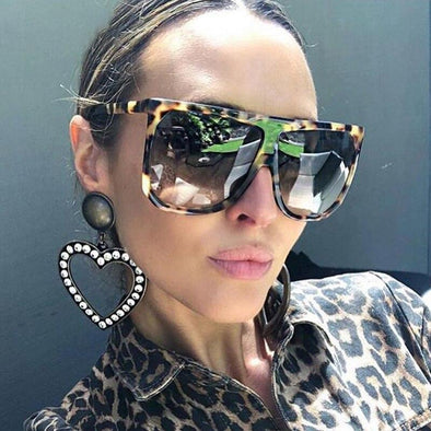  Melpomenia Trendy Oversized Square Sunglasses for Women Men  Fashion Black Thick Big Frame Luxury Designer Sun Glasses (Black/Grey/Gold  Character) : Clothing, Shoes & Jewelry
