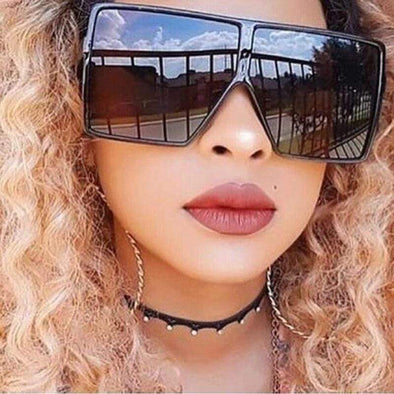 Fashion Vintage Oversized Frame Square Luxury Brand Designer Sunglasses Men Millionaire Diamond Flower Sun Glasses Women, Frosted Gray