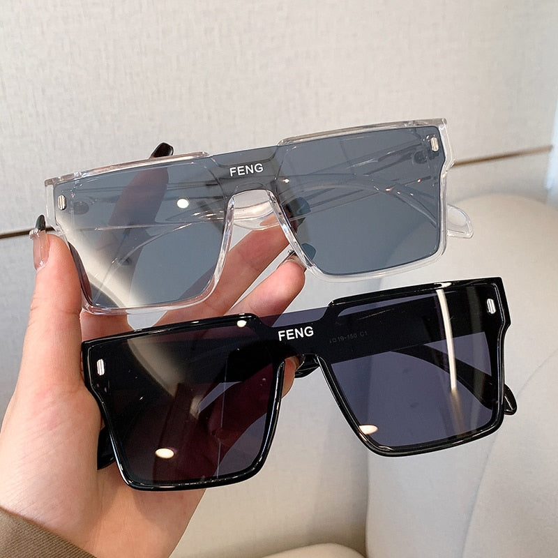 KAMMPT 2022 Fashion Oversized Square One-piece Sunglasses Women Retro ...