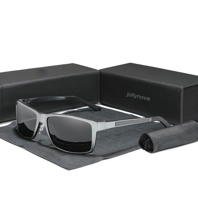 Men's Sunglasses Aluminum Magnesium Polarized Driving Mirror UV400 Eyewear, Gun Gray