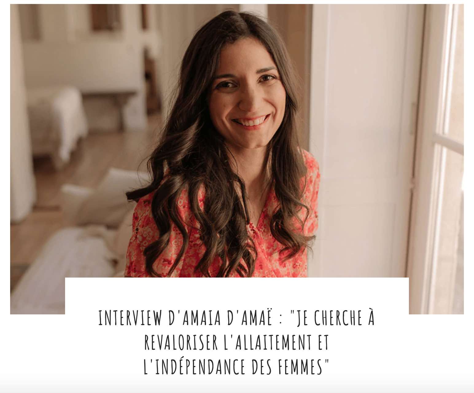 Interview d'Amaia, créatrice de la marque de vêtements d'allaitement Amaë