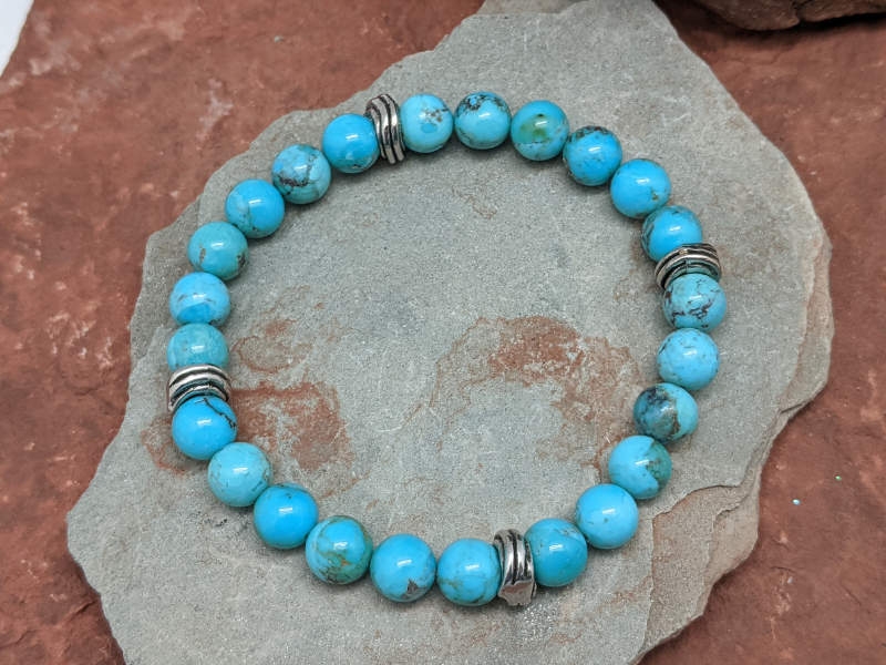 Wholesale Bracelets Elastic Natural Turquoise Stone Bracelet