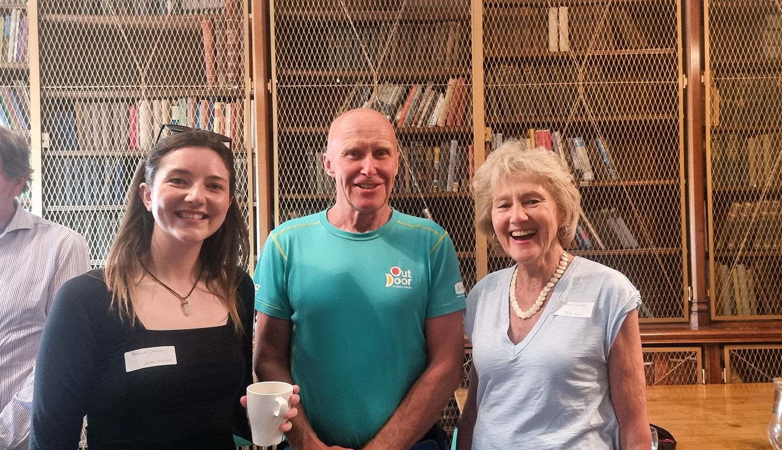 (Myself, Alan Hinkes and Harriet Tuckey at the Family members tea party)