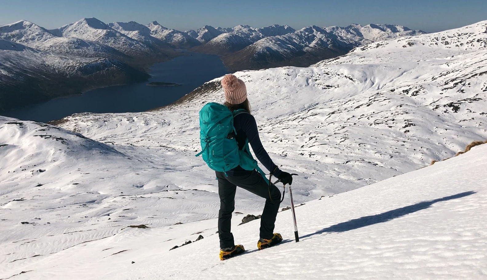 Bee Leask hiking a munro