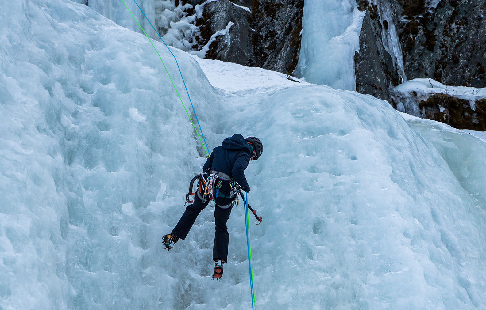 Ice climbing in norway