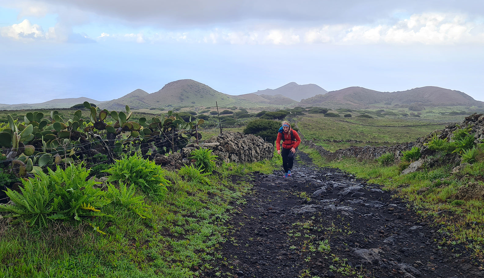 Womens waterproof jacket in the Canaries