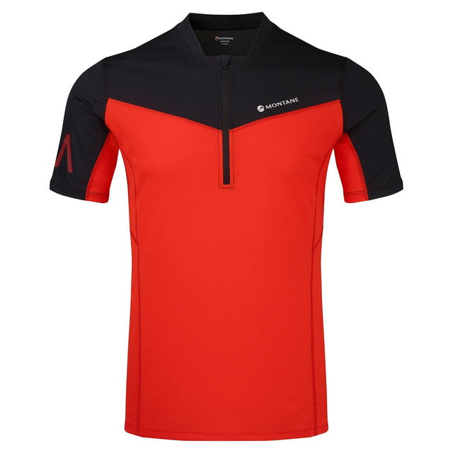 Montane Men S Dragon Zip T Shirt Flag Red