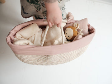 DOLL BASKET WITH COVER - MAUVE, FABELAB